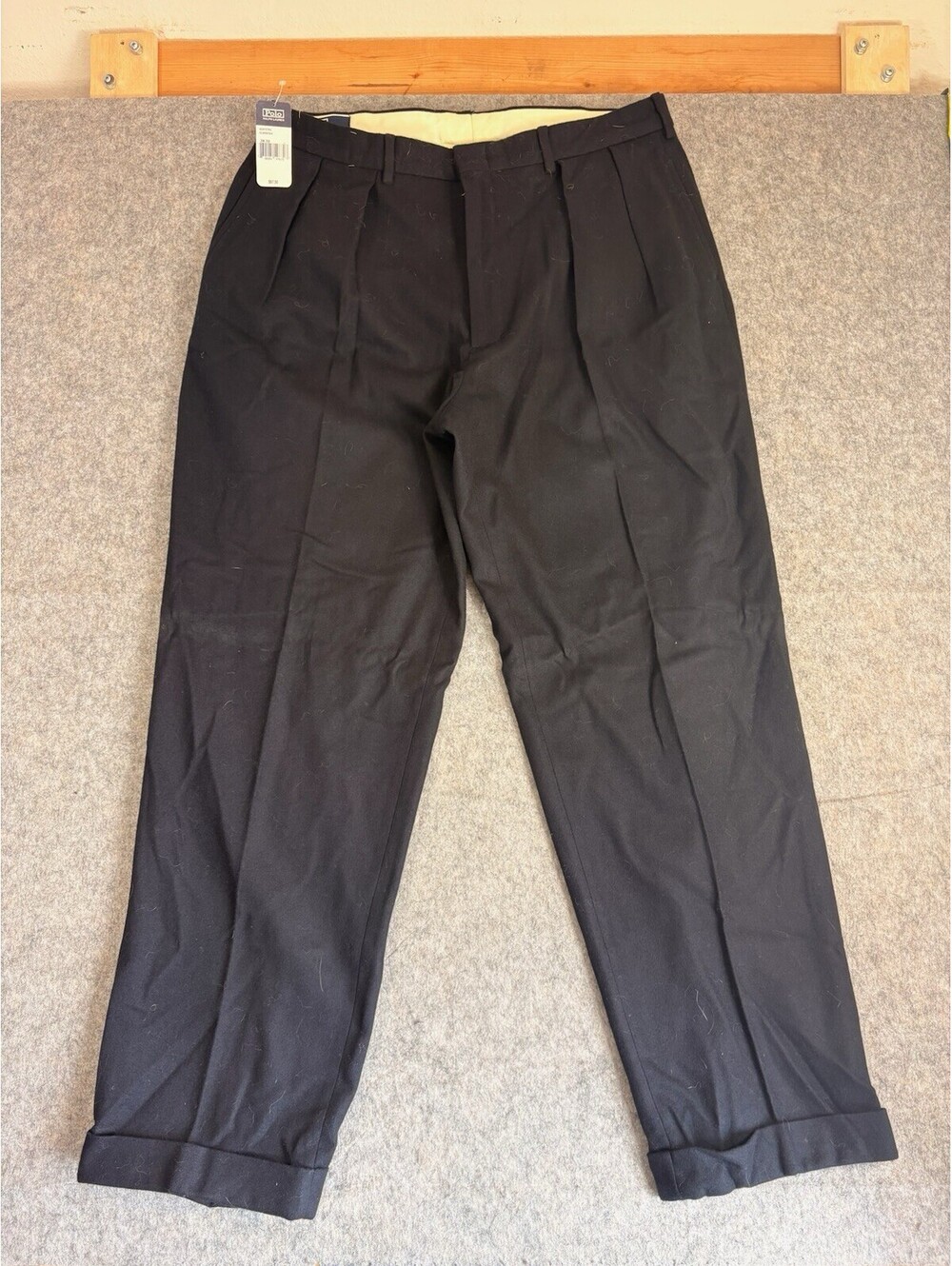 Vintage Polo Ralph Lauren Pants Mens 38x32 100% Virigin Wool Pleated